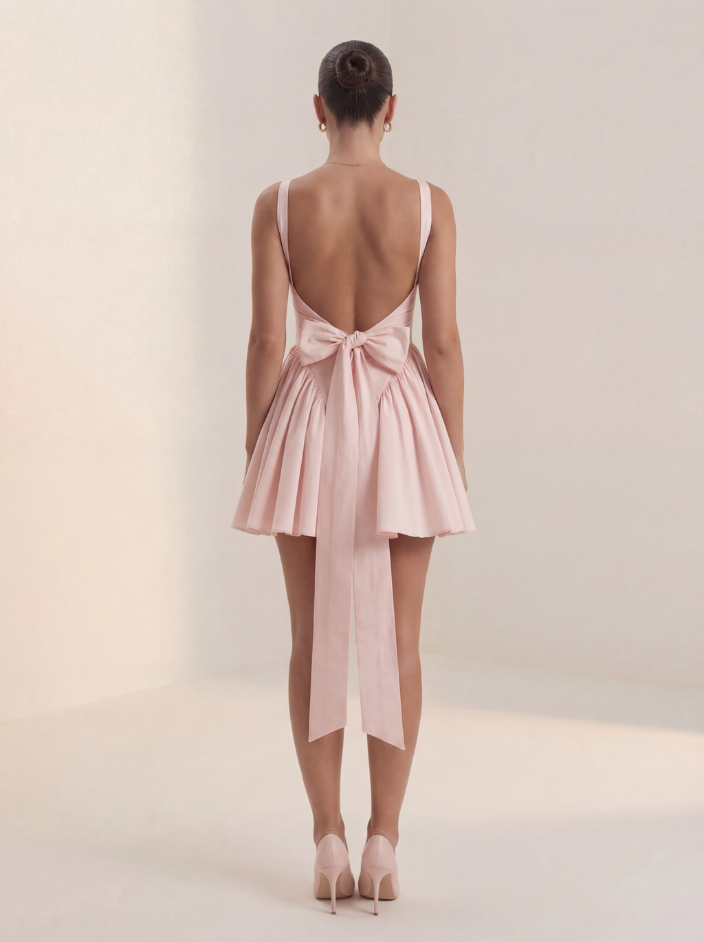 Blush Bow Mini Dress