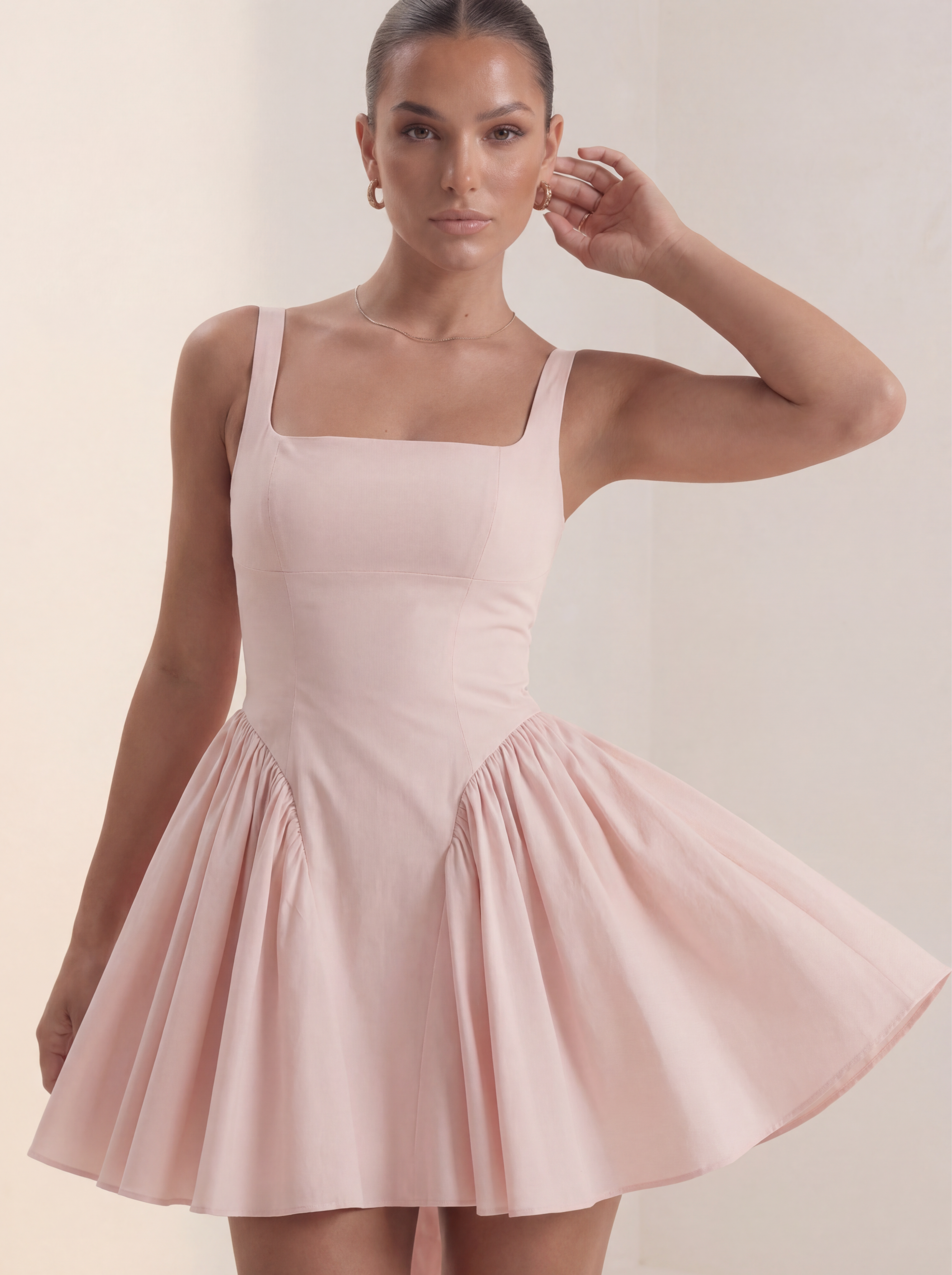 Blush Bow Mini Dress